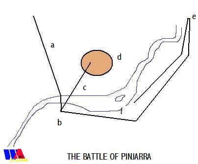 Map of the Battle of Pinjarra